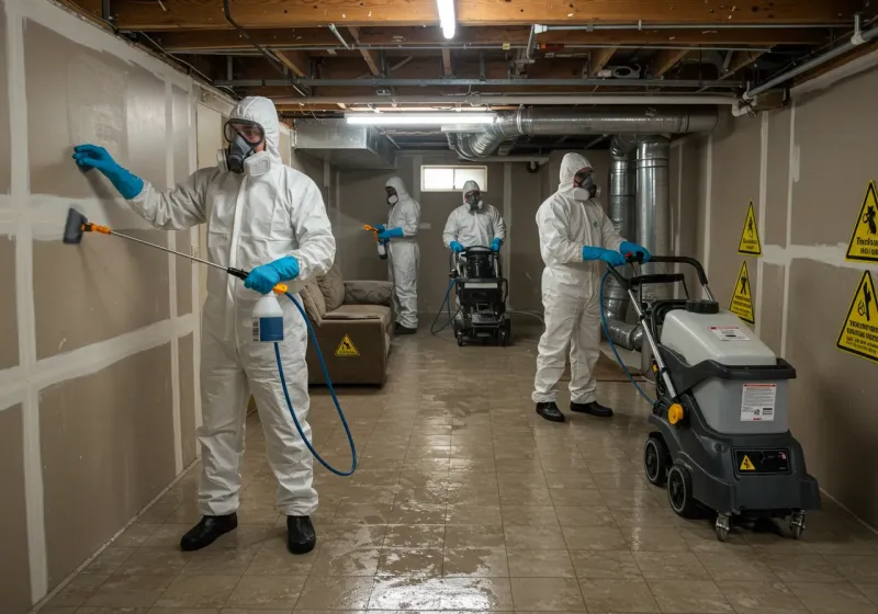 Basement Moisture Removal and Structural Drying process in Shokan, NY